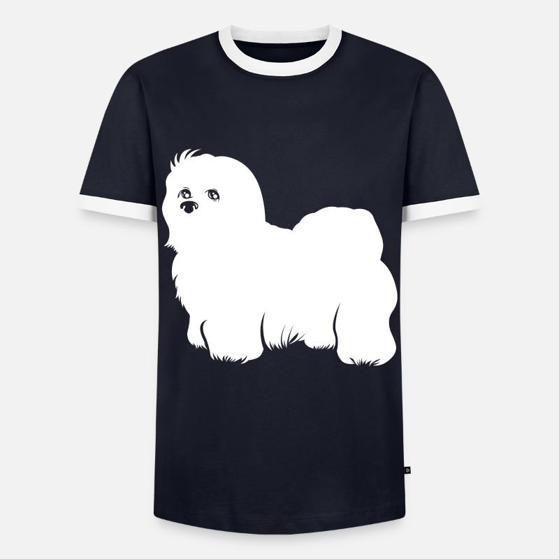Coton de Tulear - Men's Ringer Shirt - navy/white