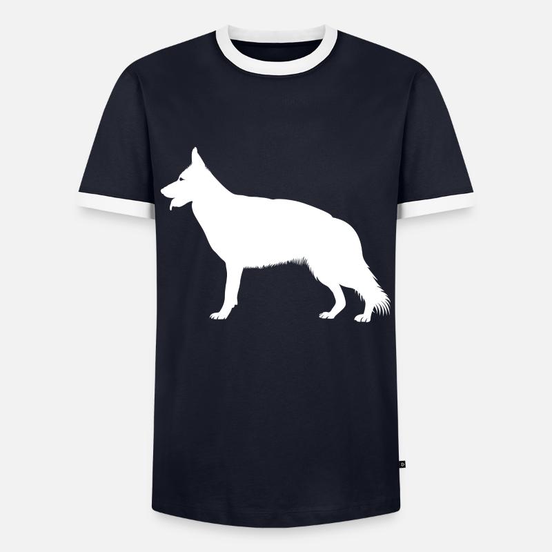 Deutscher Schäferhund - Männer Kontrast-T-Shirt - Navy/Weiß 