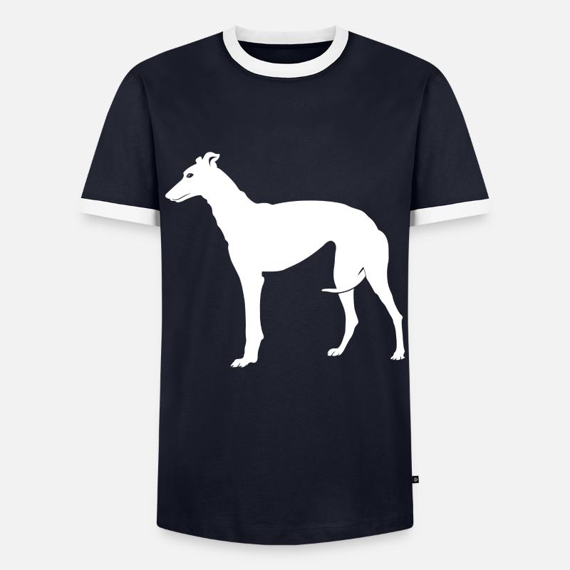 Greyhound Windhund - Männer Kontrast-T-Shirt - Navy/Weiß 