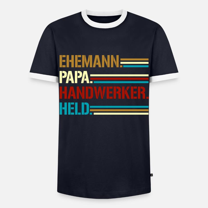 Ehemann Papa Handwerker Held - Männer Kontrast-T-Shirt - Navy/Weiß 