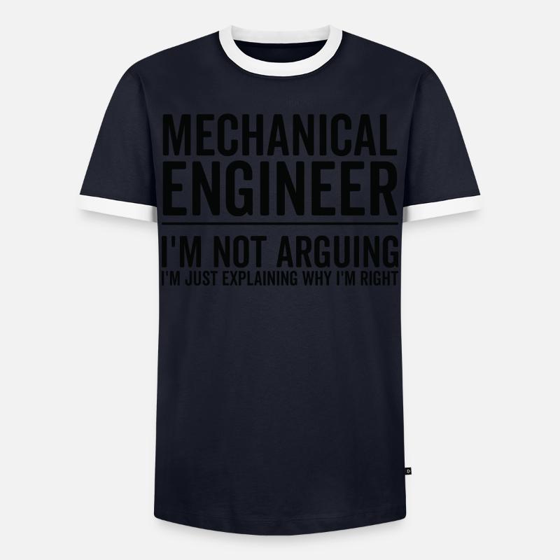Just Explaining - Mechanical Engineer - Men's Ringer Shirt - navy/white 