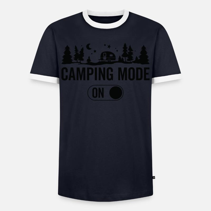 Camping Mode On - Hiking Camping - Men's Ringer Shirt - navy/white