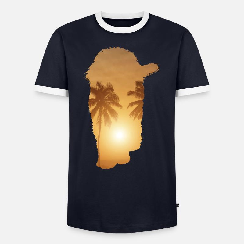 Summer beach - Doodle - Men's Ringer Shirt - navy/white