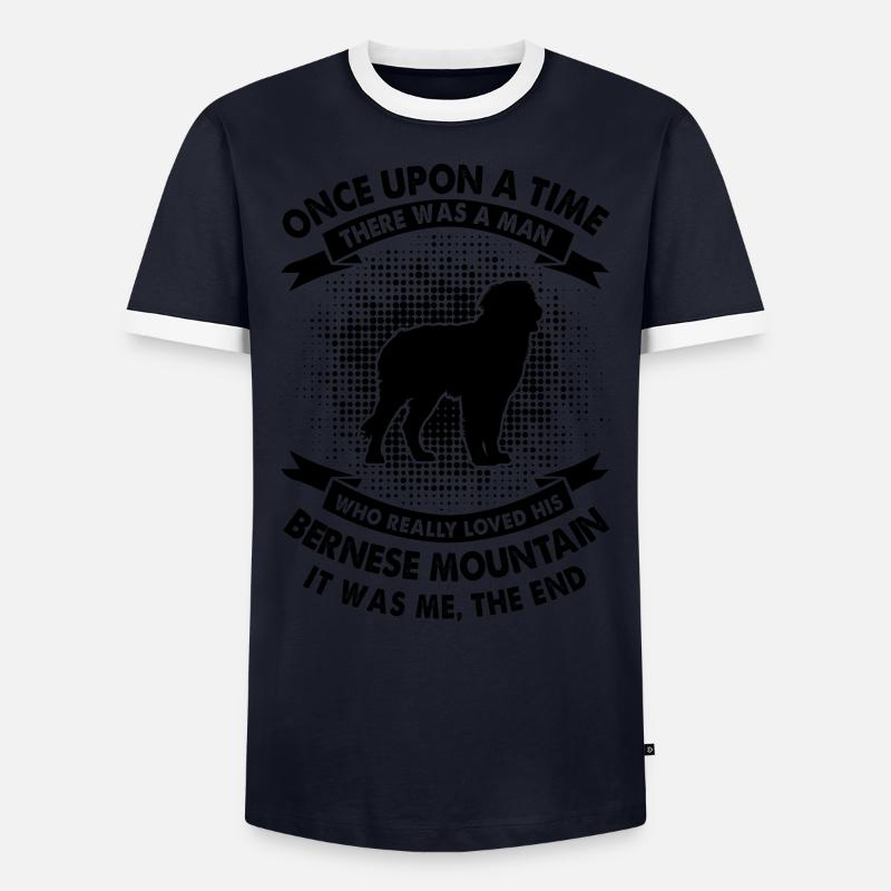 Es War Einmal - Berner Berg - Männer Kontrast-T-Shirt - Navy/Weiß 