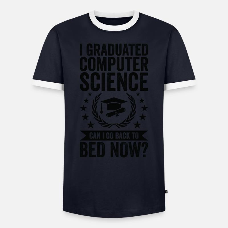 I studied computer science - Men's Ringer Shirt - navy/white