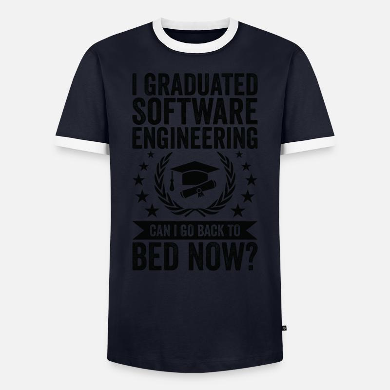 Ich Habe Software Engineering Abgeschlossen - Männer Kontrast-T-Shirt - Navy/Weiß 
