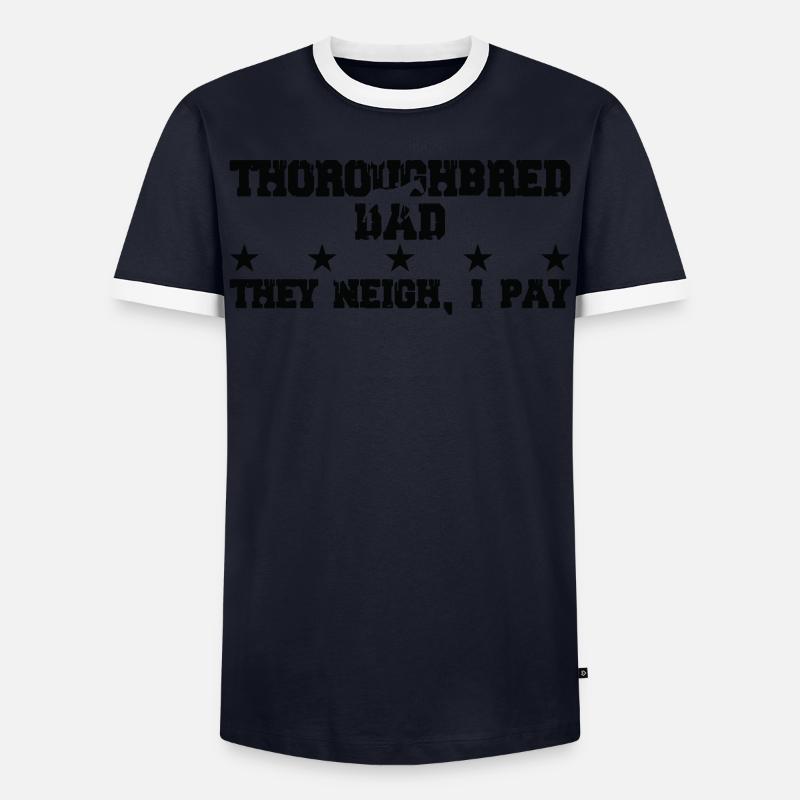 Pferdevater - Vollblut - Männer Kontrast-T-Shirt - Navy/Weiß 