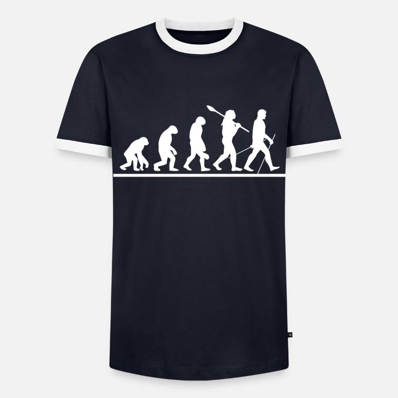 Nordic Walking Evolution - Men's Ringer Shirt - navy/white
