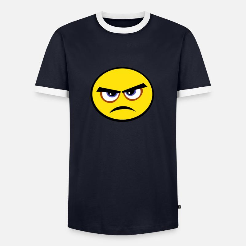 grumpy face - Männer Kontrast-T-Shirt - Navy/Weiß 