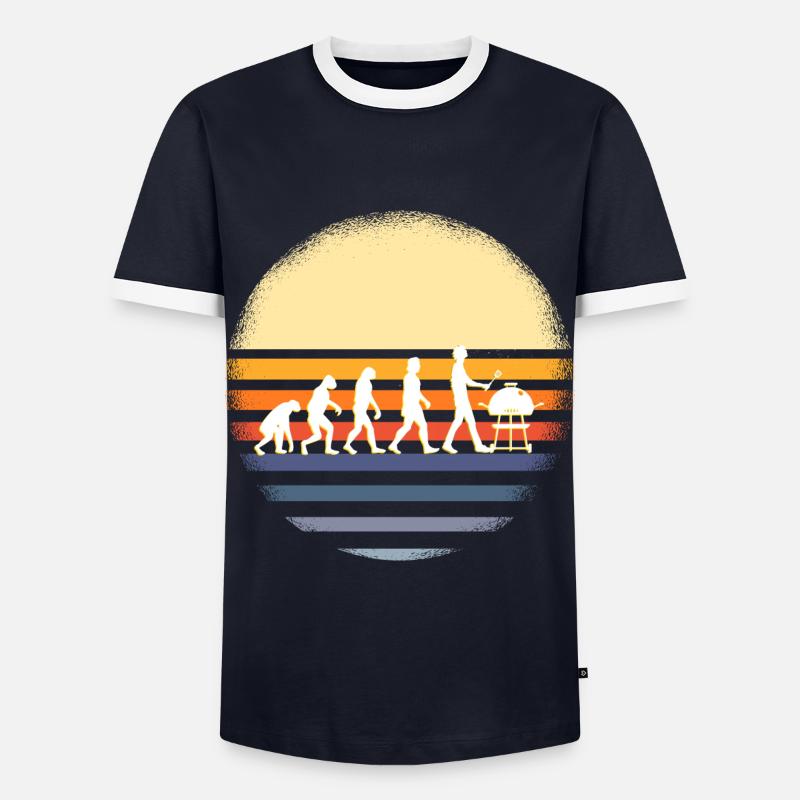 Évolution du gril - T-shirt contrasté Homme - marine/blanc 