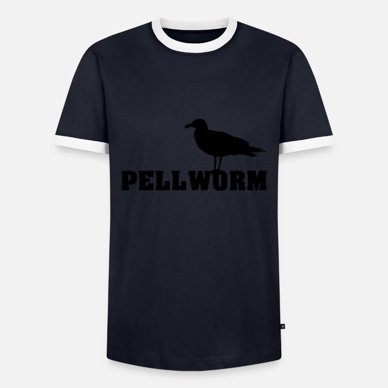 pellworm - Männer Kontrast-T-Shirt - Navy/Weiß