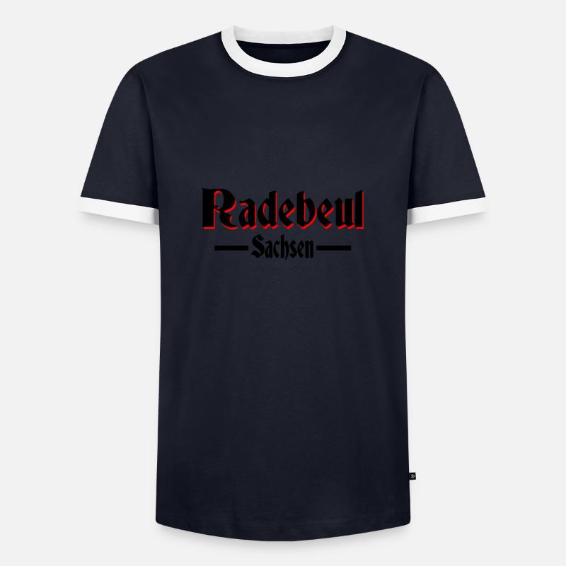 Radebeul - Männer Kontrast-T-Shirt - Navy/Weiß 