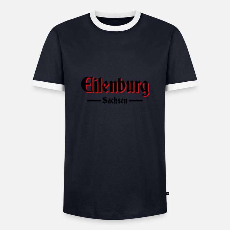 Eilenburg - Männer Kontrast-T-Shirt - Navy/Weiß