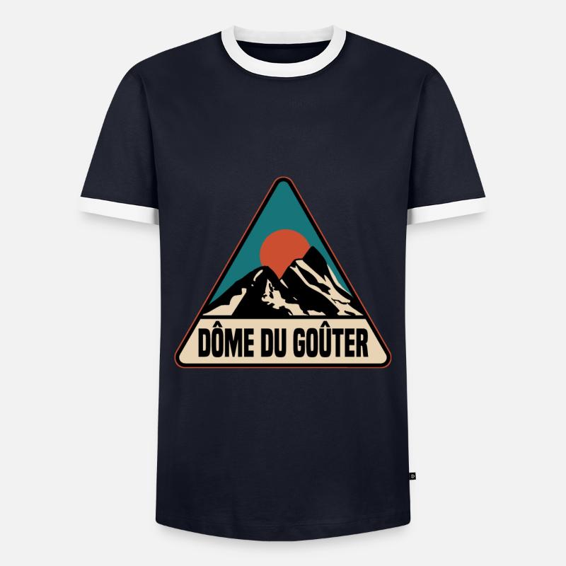 Dome de Gouter - Männer Kontrast-T-Shirt - Navy/Weiß 