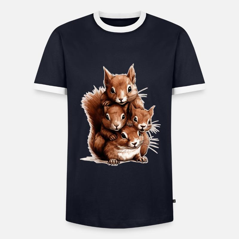 Squirrel - Men's Ringer Shirt - navy/white 