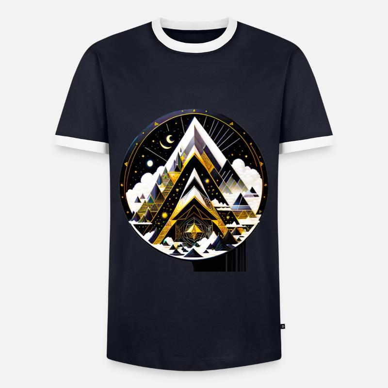 Space mountain - Men's Ringer Shirt - navy/white