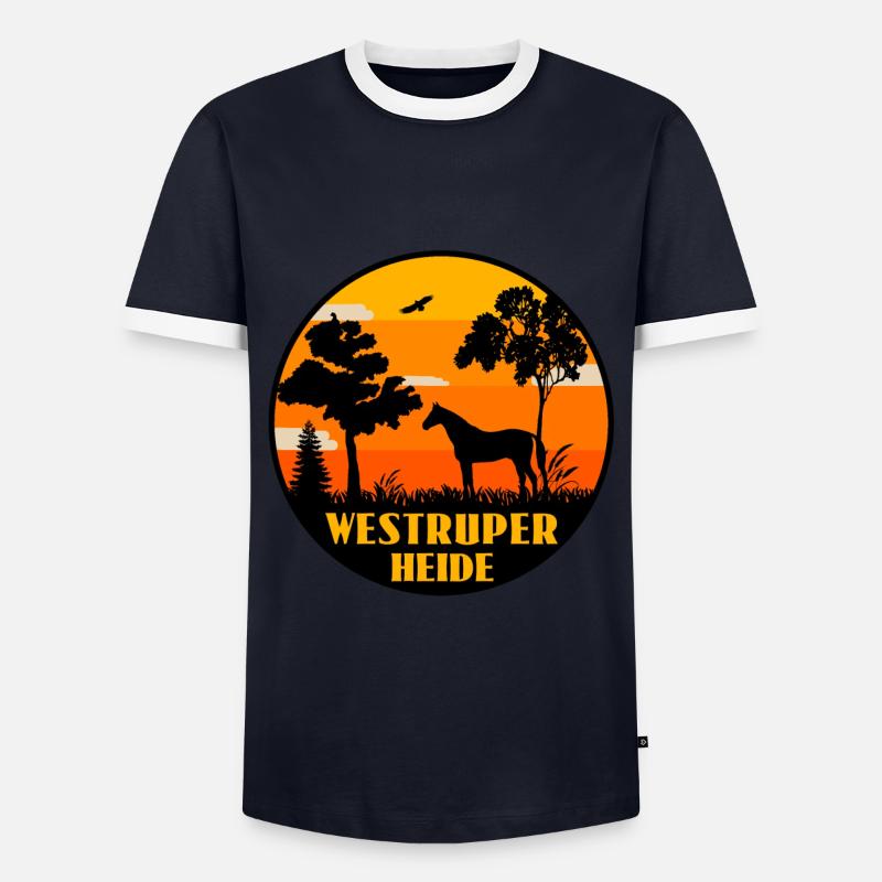 Westruper Heide - Männer Kontrast-T-Shirt - Navy/Weiß 