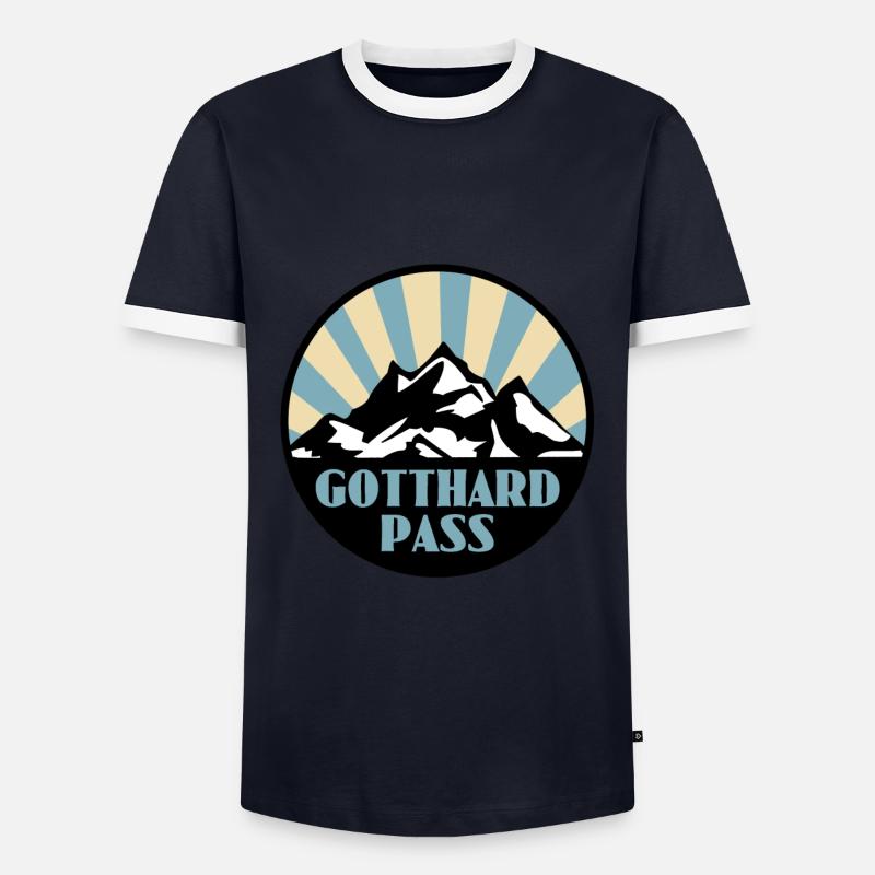 Gotthard Pass - Men's Ringer Shirt - navy/white 