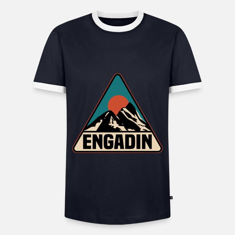 Engadin - Männer Kontrast-T-Shirt - Navy/Weiß 