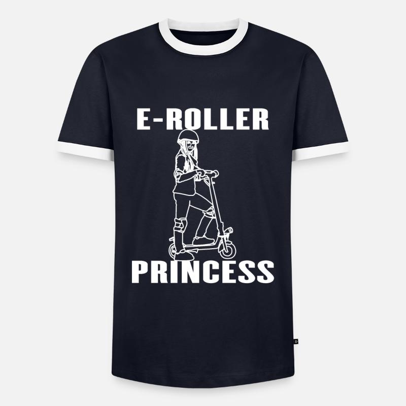 Elektro Roller Prinzessin E-Roller Geschenkidee - Männer Kontrast-T-Shirt - Navy/Weiß 