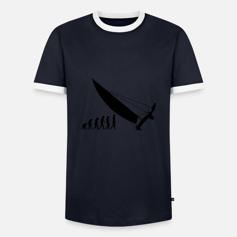 Catamaran evolution - Men's Ringer Shirt - navy/white