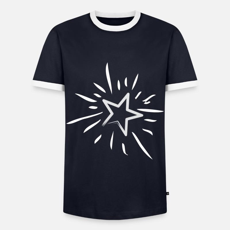Glitzernder magischer Stern oder Sternschnuppe - Männer Kontrast-T-Shirt - Navy/Weiß 
