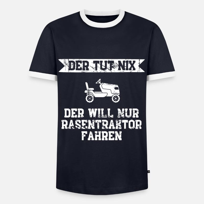 Rasen mähen / Garten Geschenkidee - Männer Kontrast-T-Shirt - Navy/Weiß 