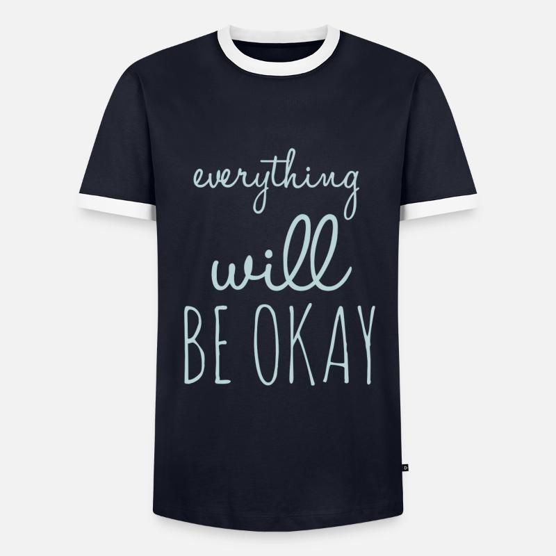 Alles wird gut Optimismus - Männer Kontrast-T-Shirt - Navy/Weiß 