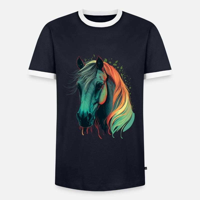 Schönes Pferd - Männer Kontrast-T-Shirt - Navy/Weiß