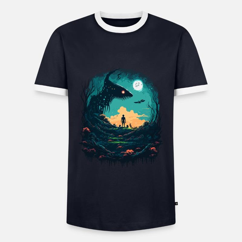 laufend - Männer Kontrast-T-Shirt - Navy/Weiß