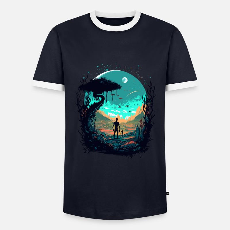 Scifi - Männer Kontrast-T-Shirt - Navy/Weiß
