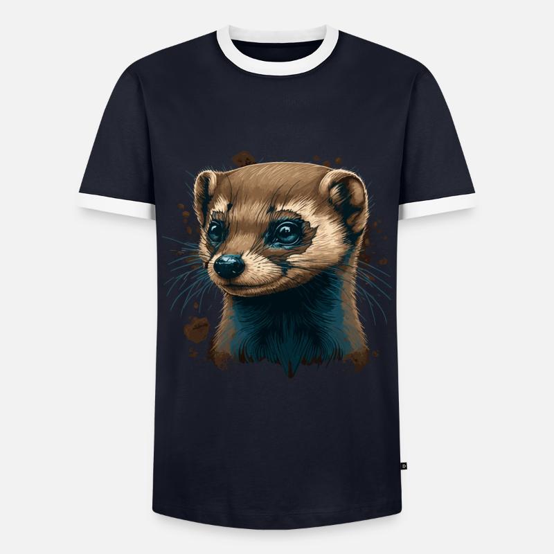 Frettchen Geschenk - Männer Kontrast-T-Shirt - Navy/Weiß 