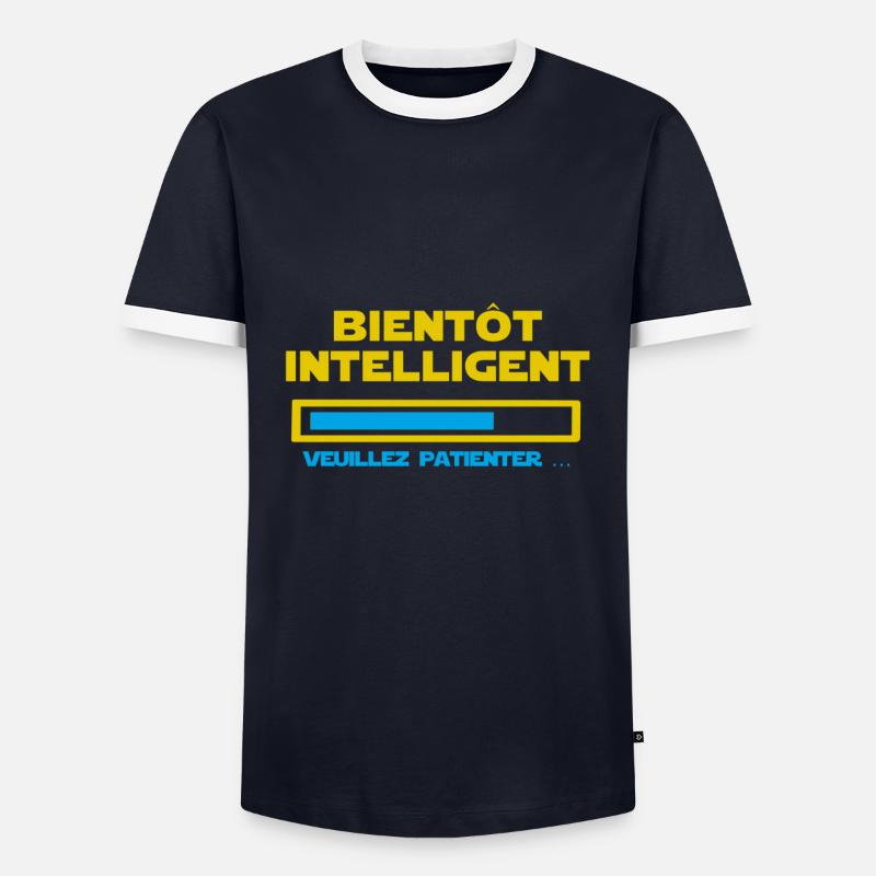 Soon smart, please wait... - Men's Ringer Shirt - navy/white 