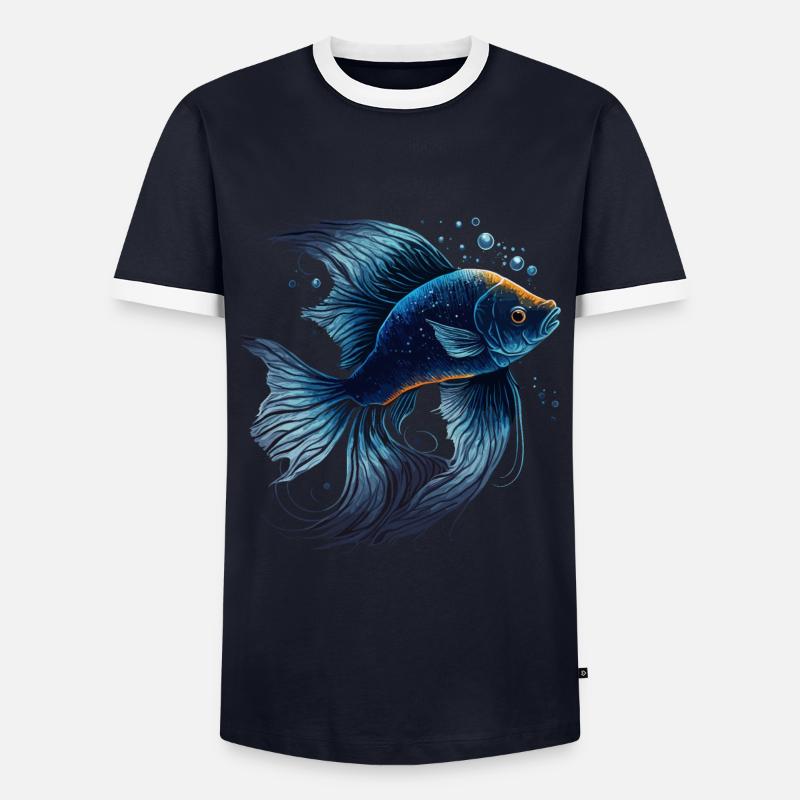 Blue Fish - Men's Ringer Shirt - navy/white 