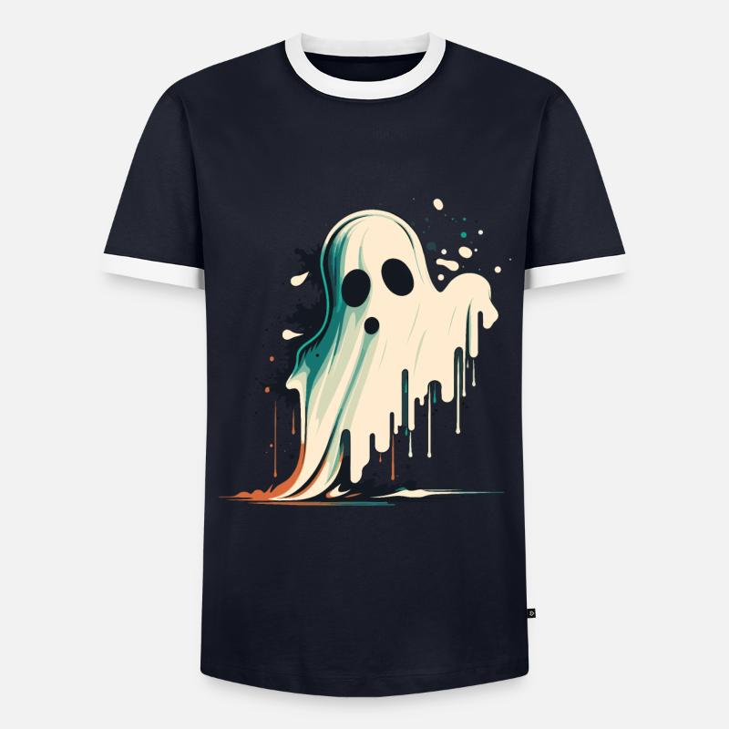 Melting Ghost - Men's Ringer Shirt - navy/white 