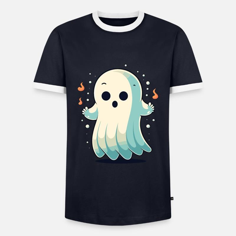 Floating Ghost - Men's Ringer Shirt - navy/white 