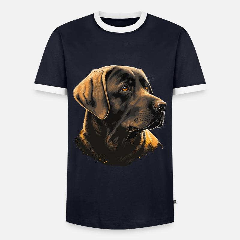 Formaler Labrador Retriever - Männer Kontrast-T-Shirt - Navy/Weiß 