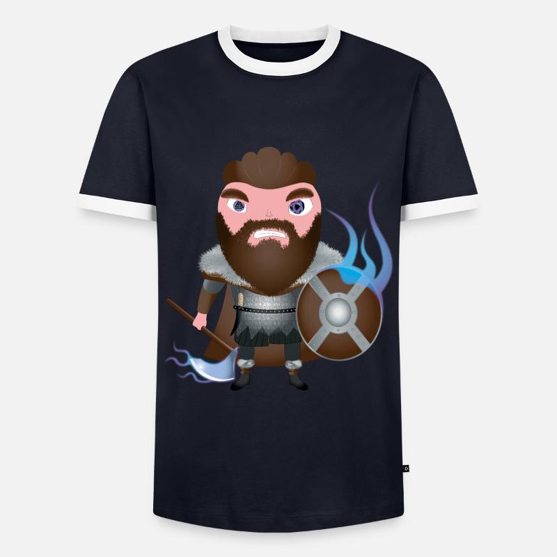 Eric - Männer Kontrast-T-Shirt - Navy/Weiß 