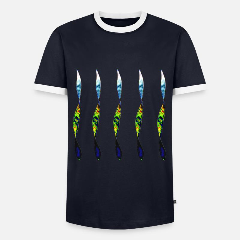 verdrilltes Paar - Männer Kontrast-T-Shirt - Navy/Weiß 