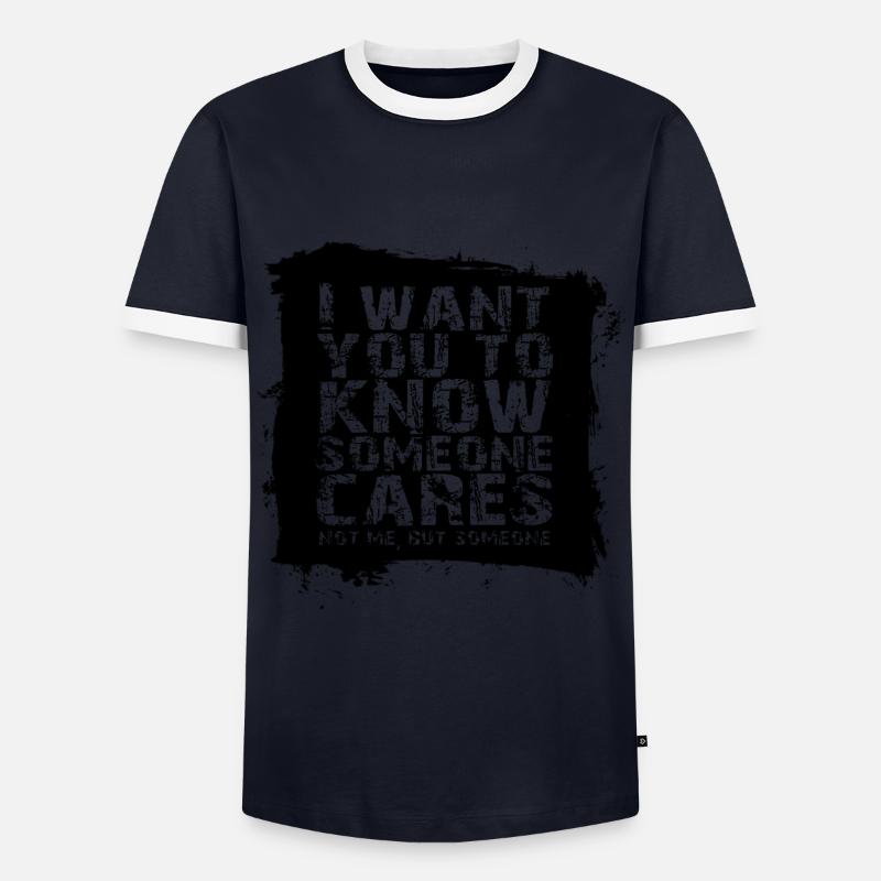 ADHS - Männer Kontrast-T-Shirt - Navy/Weiß 