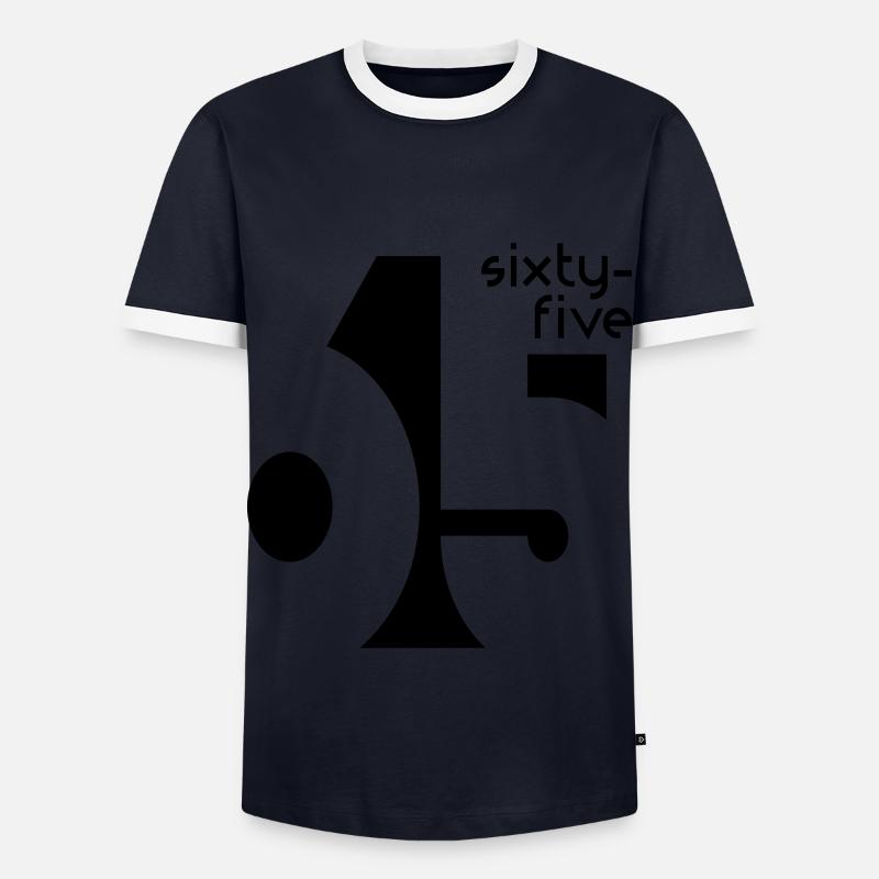 65 sixty-five - Männer Kontrast-T-Shirt - Navy/Weiß 