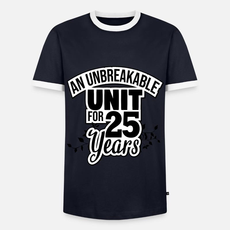 Inseparable for 25 years! Silver wedding - Men's Ringer Shirt - navy/white