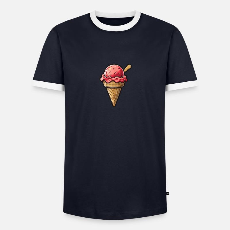 Eis - Männer Kontrast-T-Shirt - Navy/Weiß 