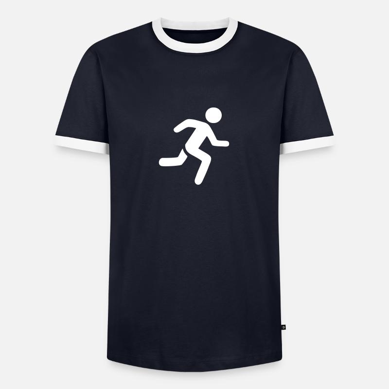 Jogger - Männer Kontrast-T-Shirt - Navy/Weiß