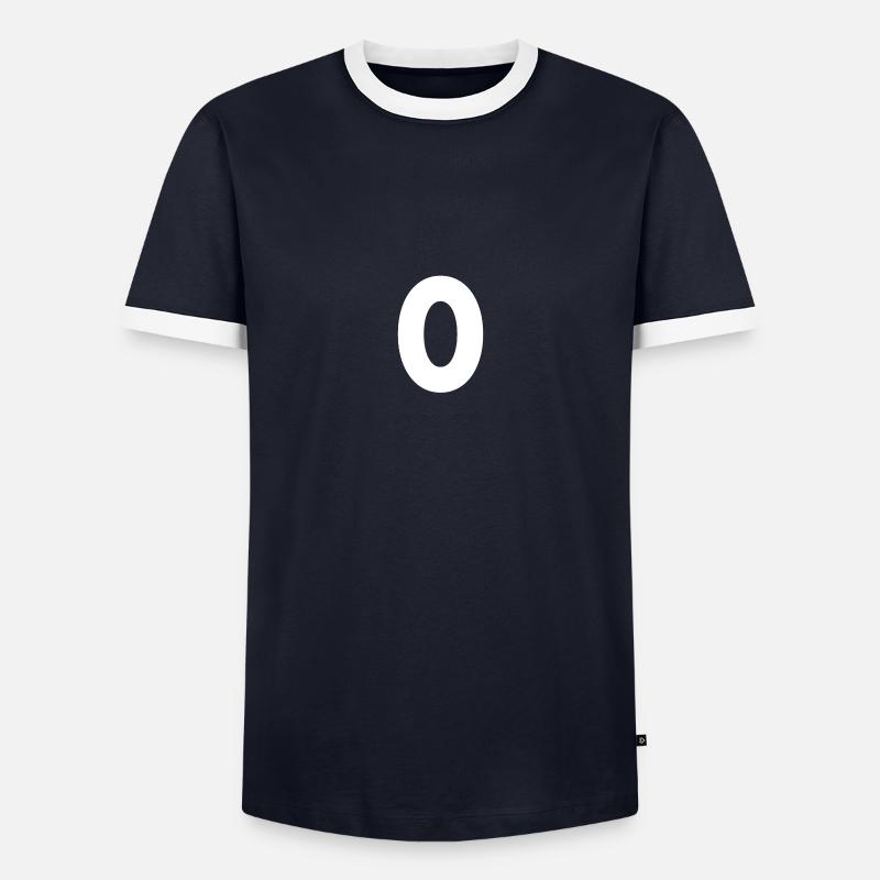 Number 0, number 0, 0, zero, number zero, zero - Men's Ringer Shirt - navy/white