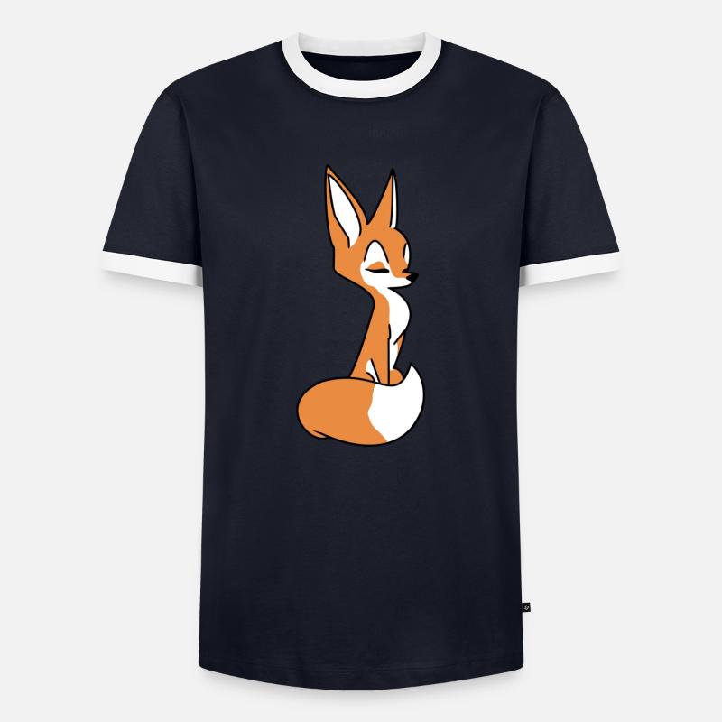 Fox - Men's Ringer Shirt - navy/white 