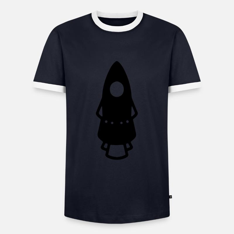 Rocket Rocket fusée - Men's Ringer Shirt - navy/white 