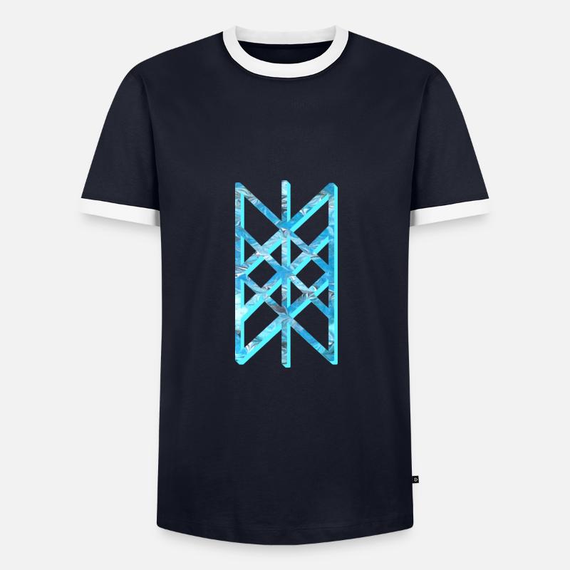 netz der wyrd e 78 - Männer Kontrast-T-Shirt - Navy/Weiß 