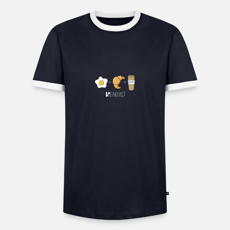 Frühstück - Männer Kontrast-T-Shirt - Navy/Weiß 