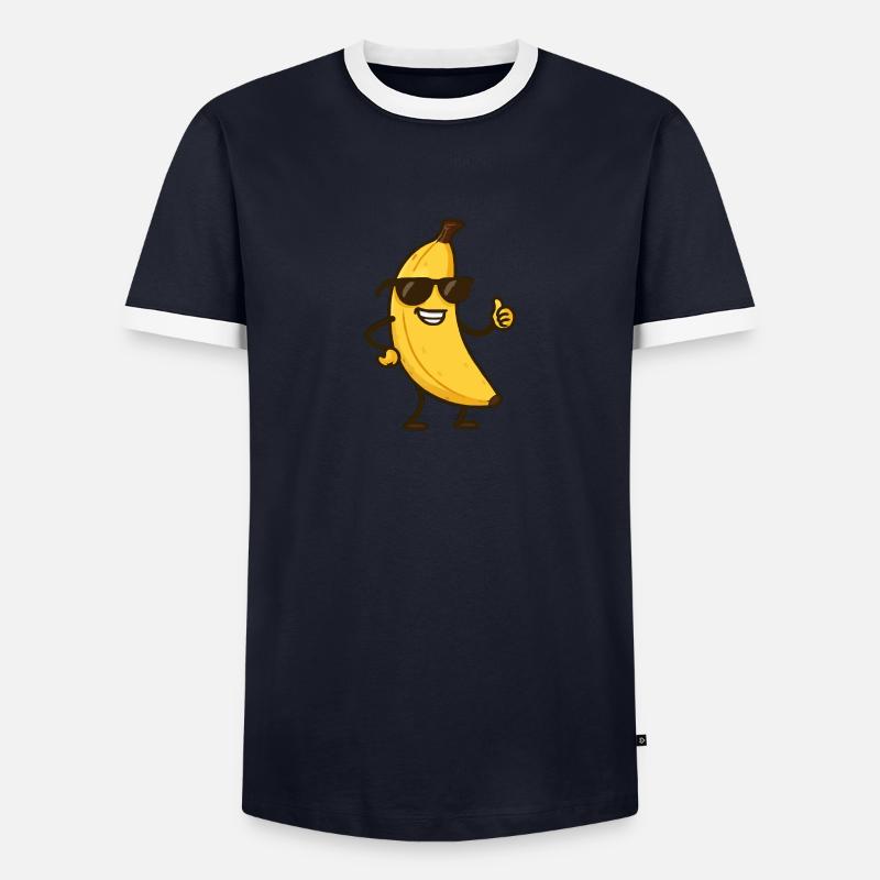 Banane Comic - Männer Kontrast-T-Shirt - Navy/Weiß